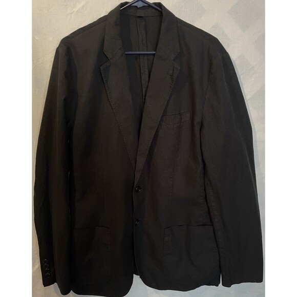 J. CREW SOMELOS Black Ludlow Cotton Linen Unstructured Men's Blazer Size 40L - Picture 1 of 10
